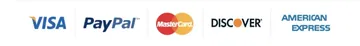 Accepted cards: Visa, PayPal, Mastercard, Discover, American Express
